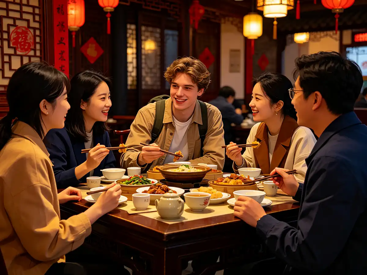 International students experiencing Chinese culture and food