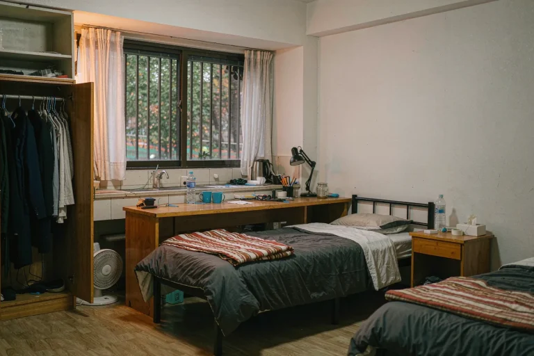 University dormitory room for international students in China