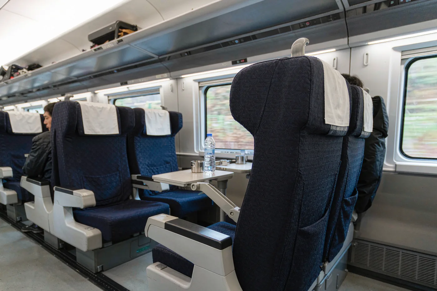 Interior of a Chinese high-speed train with seats and windows
