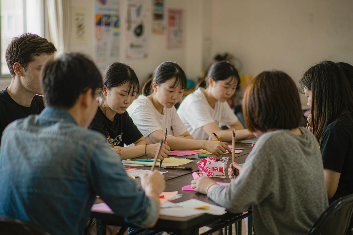 Students taking part in a university club activity in China